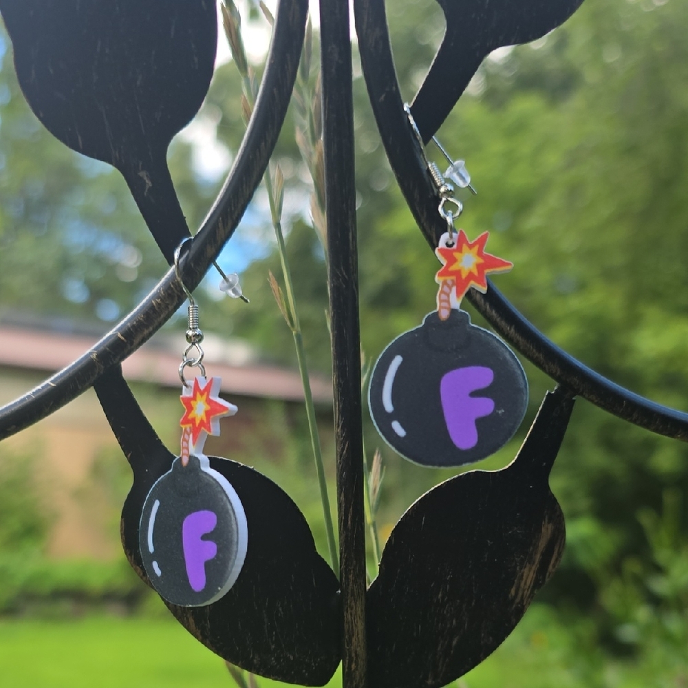 💣 "The F-Bomb" Statement Earrings – Fun & Bold Jewelry